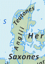 Map showing Jutes' probable homeland