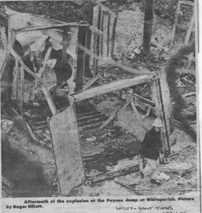 article on the explosion in Wilts & Hants Times April 1985