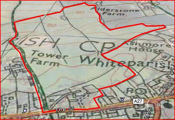 Perspective view of old OS map showing extent of Street Farm