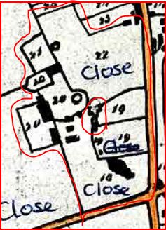 The buildings of Street Farm in 1842